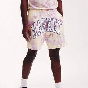 NWT CHINATOWN MARKET BORDER ARC TIE DYE SHORTS SZ MEDIUM M